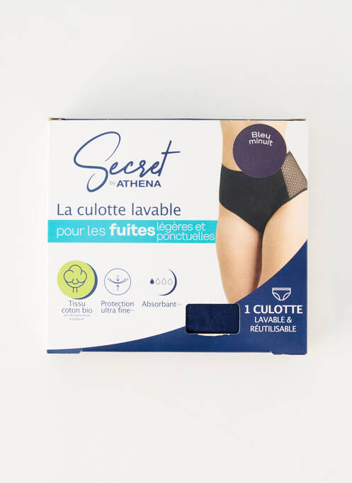 Culotte menstruelle stretch bleu SECRET BY ATHENA femme