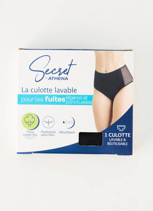 Culotte menstruelle stretch noir SECRET BY ATHENA femme