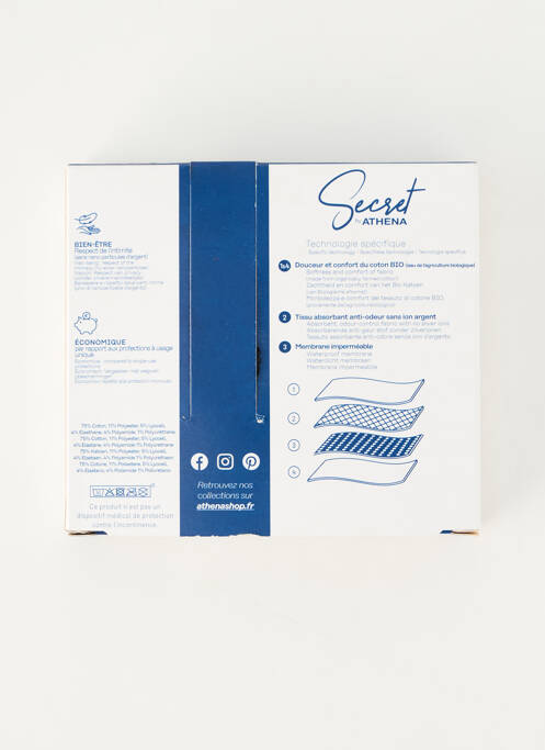 Culotte menstruelle noir SECRET BY ATHENA femme