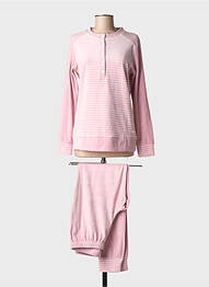 Pyjama coupe droite rose PASTUNETTE femme