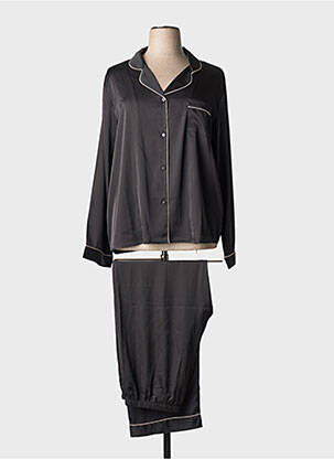 Pyjama coupe droite noir LINGADORE femme