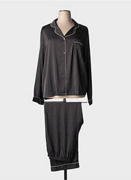 Pyjama coupe droite noir LINGADORE femme