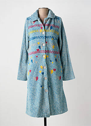 Robe de chambre col chemisier bleu SENORETTA femme