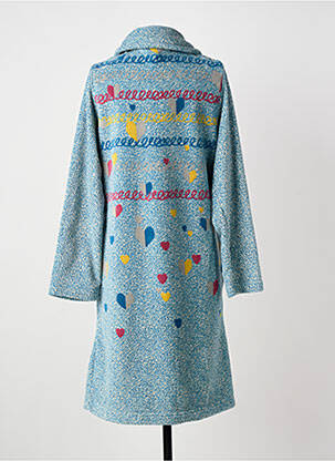 Robe de chambre col chemisier bleu SENORETTA femme