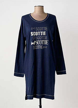 Chemise de nuit manches longues bleu REBELLE BY PASTUNETTE femme