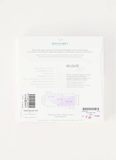 Collants noir BLEU FORET femme