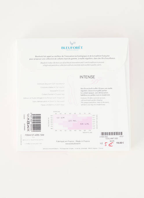 Collants noir BLEU FORET femme