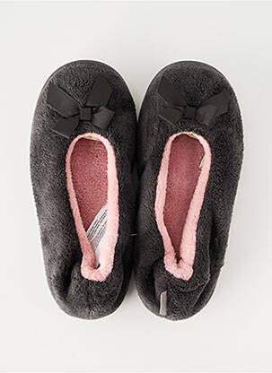 Chaussons/pantoufles bout rond talon plat jusqu'à 3cm gris BARANDI femme