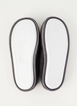 Chaussons/pantoufles bout rond talon plat jusqu'à 3cm gris BARANDI femme