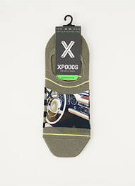 Chaussettes imprimé fantaisie vert XPOOOS homme