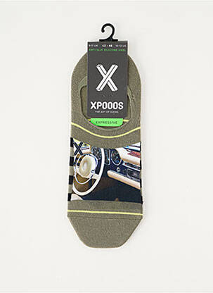 Chaussettes imprimé fantaisie vert XPOOOS homme