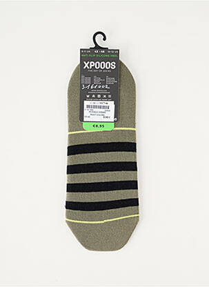 Chaussettes imprimé fantaisie vert XPOOOS homme