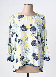 Blouse imprimé fleurs manches 3/4 bleu THOMAS RABE femme