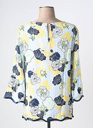 Blouse tissage popeline manches 3/4 bleu THOMAS RABE femme