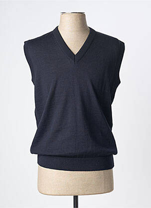 Pull col v sans manche bleu LOUIS VICTOR homme