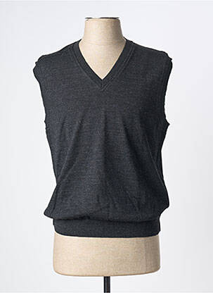 Pull col v sans manche gris LOUIS VICTOR homme