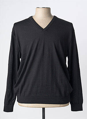 Pull col v manches longues noir LOUIS VICTOR homme