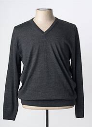 Pull col v manches longues gris LOUIS VICTOR homme