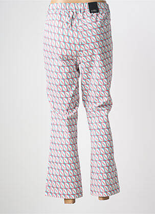 Pantalon 7/8 tissage popeline taille normale rose STARK femme