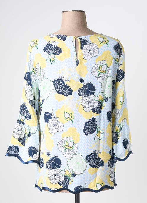 Blouse tissage popeline manches 3/4 bleu THOMAS RABE femme
