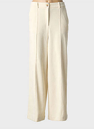 Pantalon chino fermeture zippée sous rabat boutonné taille normale beige ICHI femme