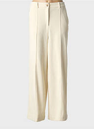 Pantalon chino fermeture zippée sous rabat boutonné taille normale beige ICHI femme