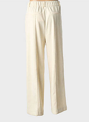 Pantalon chino fermeture zippée sous rabat boutonné taille normale beige ICHI femme