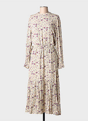Robe longue manches longues manches longues beige ARTLOVE femme