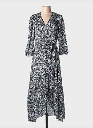 Robe longue manches longues manches longues noir MORGAN femme