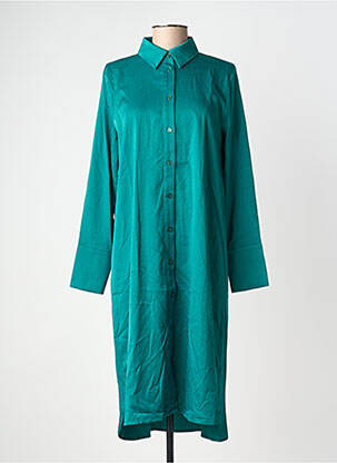 Robe mi-longue coupe fluide manches longues vert B.YOUNG femme