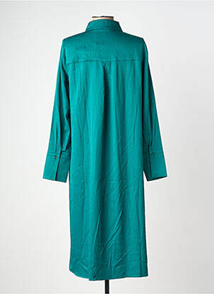 Robe mi-longue coupe fluide manches longues vert B.YOUNG femme