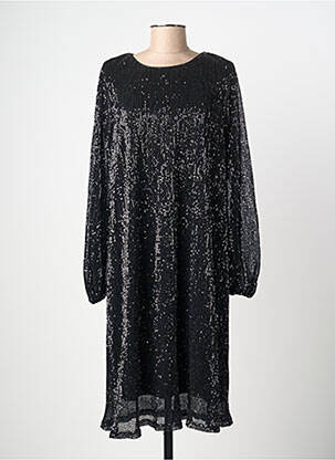 Robe mi-longue coupe fluide manches longues noir B.YOUNG femme