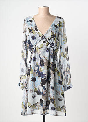 Robe courte coupe évasée manches longues bleu MORGAN femme
