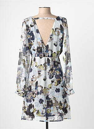 Robe courte coupe évasée manches longues bleu MORGAN femme