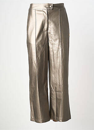Pantalon droit fermeture zippée sous rabat boutonné argent LES TROPEZIENNES PAR M.BELARBI femme