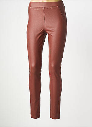 Pantalon slim taille élastique marron B.YOUNG femme
