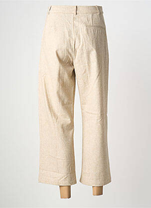 Pantalon 7/8 fermeture zippée sous rabat boutonné beige RUE MAZARINE femme