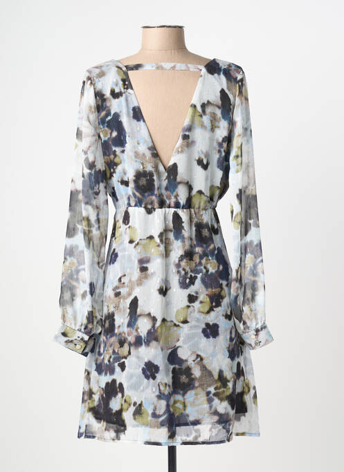 Robe courte coupe évasée manches longues bleu MORGAN femme