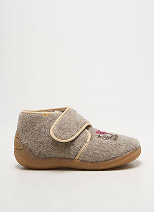 Chaussons/pantoufles voute plantaire bout rond beige BOPY fille
