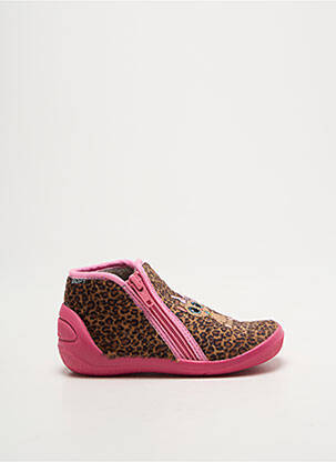 Chaussons/pantoufles fermeture zippée bout rond rose BOPY fille
