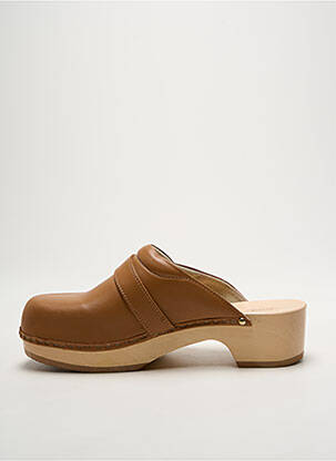 Mules/sabots tissage satiné talon de 4 à 6cm marron SCHOLL femme
