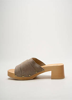 Mules/sabots semi compensé talon de 4 à 6cm gris SCHOLL femme