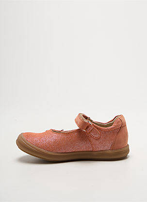 Ballerines tissage satiné bout rond orange MINIBEL fille
