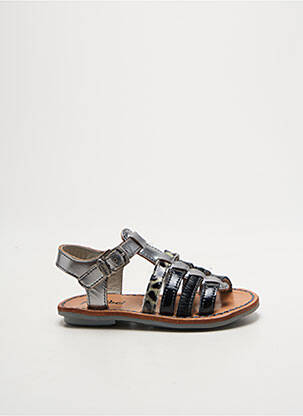 Sandales/nu pieds tissage satiné bout ouvert argent MINIBEL fille