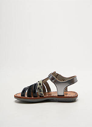 Sandales/nu pieds tissage satiné bout ouvert argent MINIBEL fille