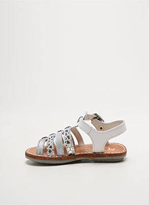 Sandales/nu pieds tissage satiné bout ouvert argent MINIBEL fille