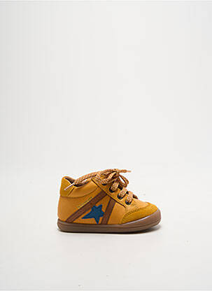 Bottillons fermeture lacets bout rond jaune BABYBOTTE garcon
