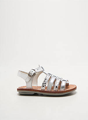 Sandales/nu pieds tissage satiné bout ouvert argent MINIBEL fille