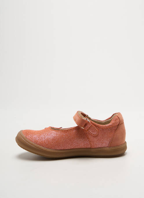 Ballerines tissage satiné bout rond orange MINIBEL fille