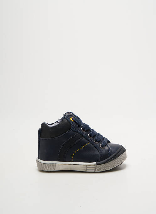 Bottillons tissage satiné bout rond bleu BELLAMY garcon